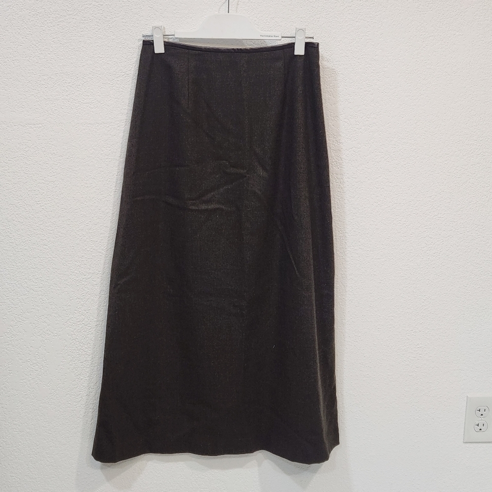 KASPER and Company Brown Wool Blend Maxi Skirt Size 10